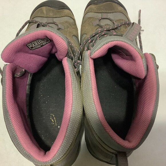 Women's Keen 52002 Mid Hiking Boots Size 10 Pink/Brown/Gray - Picture 11 of 12